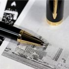 派克 AP015714 IM纯黑丽雅金夹宝珠笔/签字笔0.7mm 黑(单位：支)